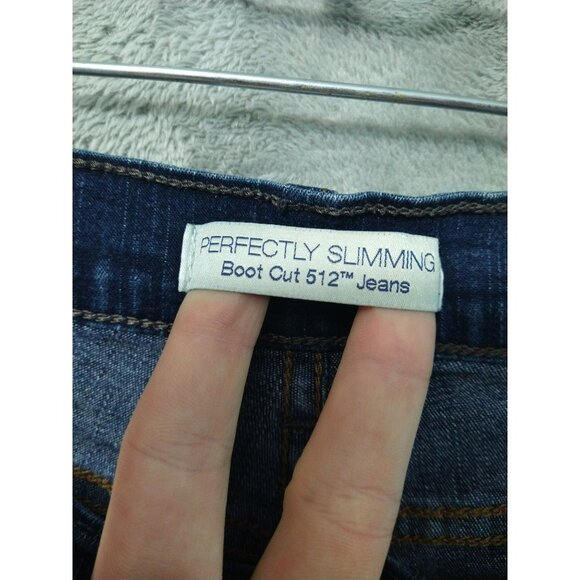 Levis 512 Jeans Womens 12 Blue Denim Perfectly Slimming Boot Cut Stretch Western - Picture 7 of 9